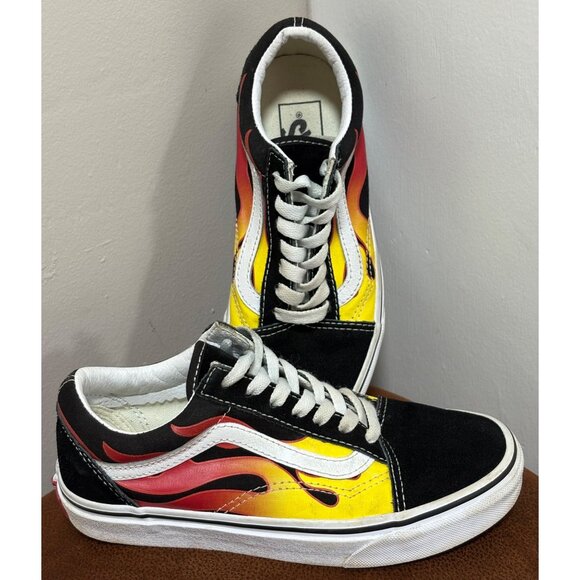 VANS OLD SKOOL FLAME SNEAKERS LOW TOP SUEDE CANVAS UNISEX Mens Sz 3.5 / Women 5 - Picture 1 of 9